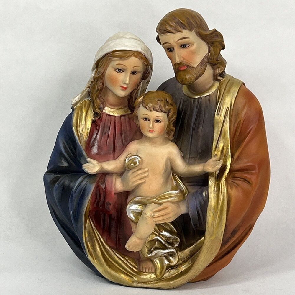 Holy Family Statue Sculpture Figurine Decor Nativity Church Religion Mary Jesus